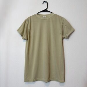 Skilcraft Troop Support T-Shirt Mens Medium Tan Good Military Issue Polyester